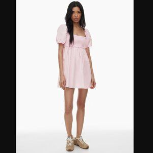 Aritzia Sunday Best Hadley Poplin Puff Sleeve Babydoll Mini Dress Sz. S